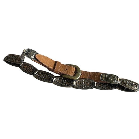 Vintage Women’s Western Small Concho Link Belt~Gold Metal~Southwestern Cowgirl main image 11
